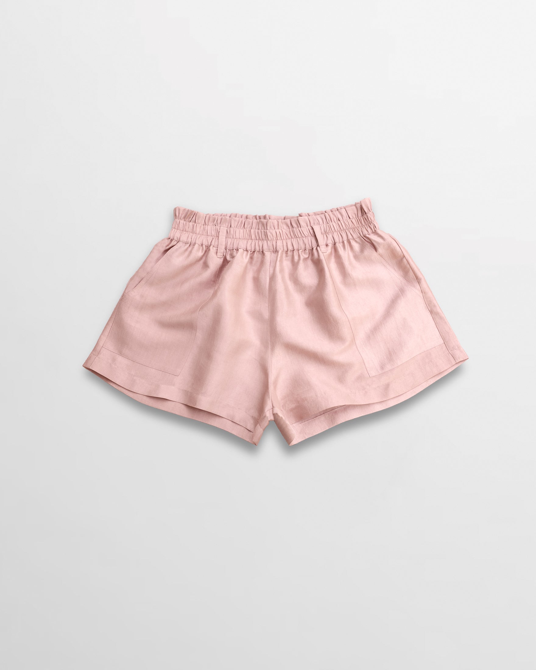 Charlotte Silk Bag Waist Shorts - Pink