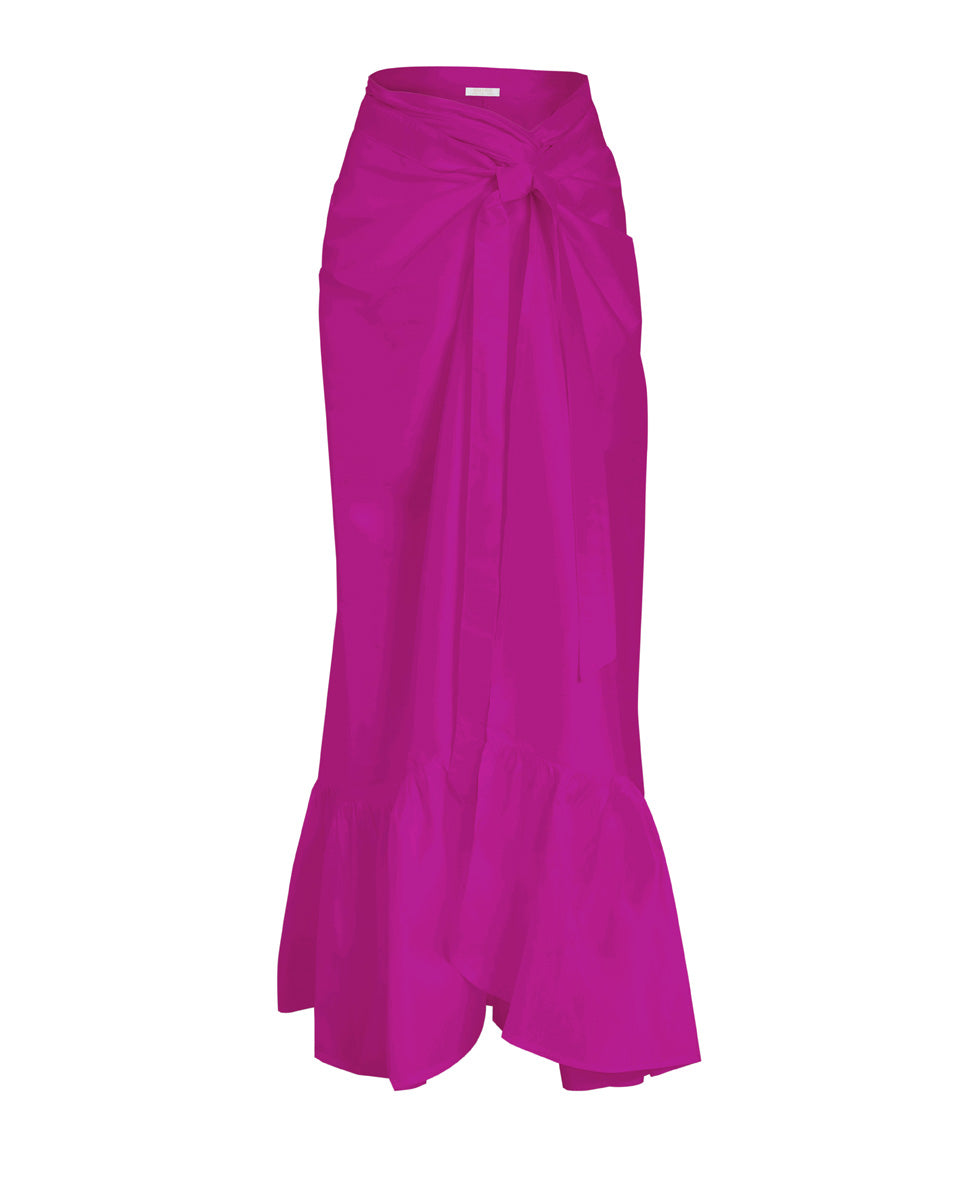 Sibyl Silk Wrap Skirt - Raspberry | Limited-Edition Thai Silk Made in Bali