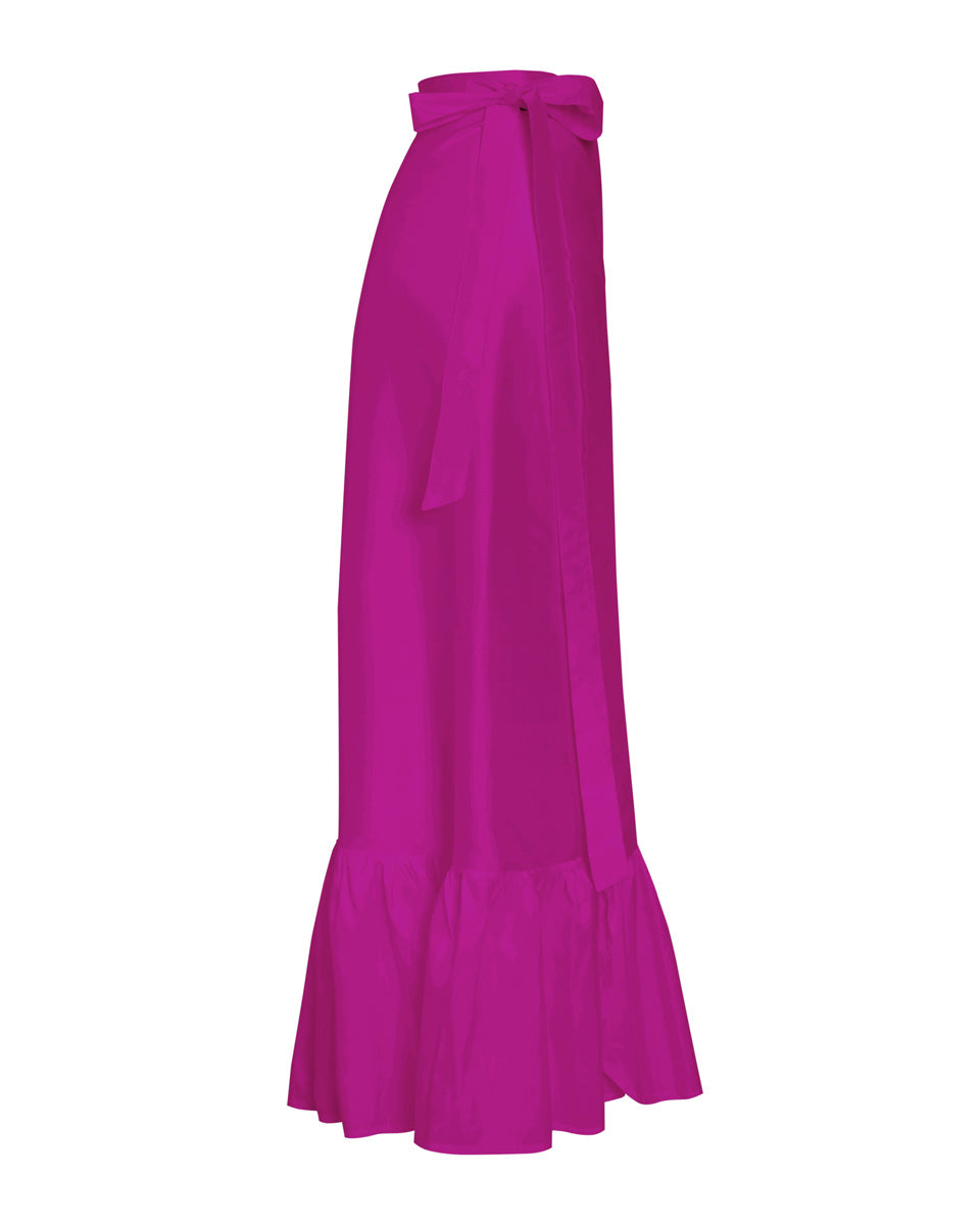 Sibyl Silk Wrap Skirt - Raspberry | Limited-Edition Thai Silk Made in Bali