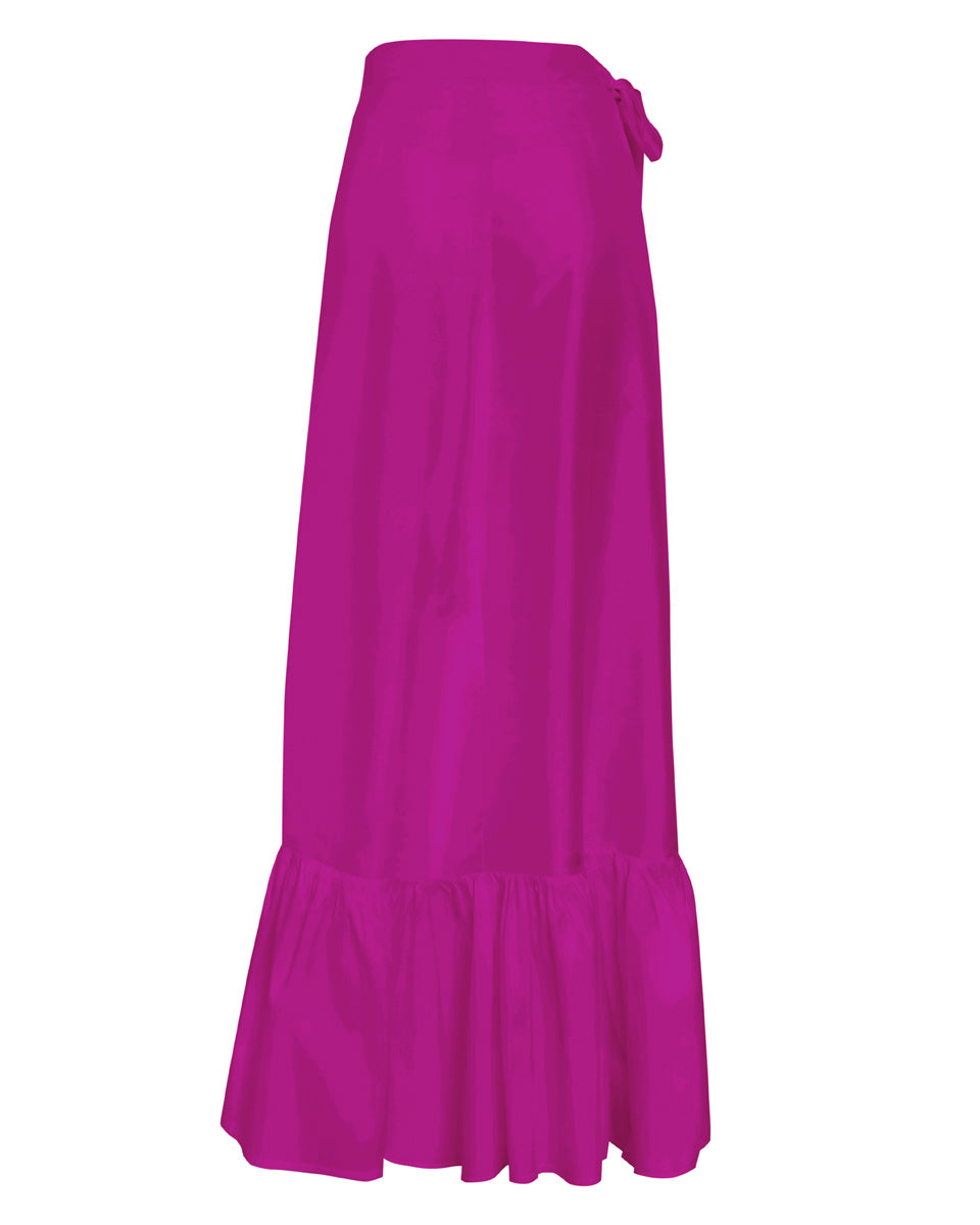 Sibyl Silk Wrap Skirt - Raspberry | Limited-Edition Thai Silk Made in Bali
