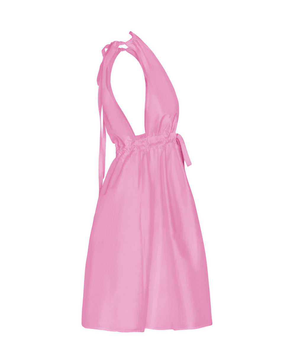 Pheme Halter Silk Mini Dress - AMARIS