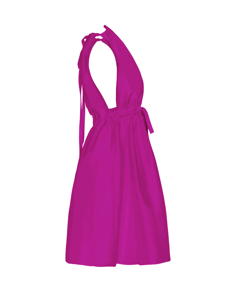 Pheme Halter Silk Mini Dress - AMARIS