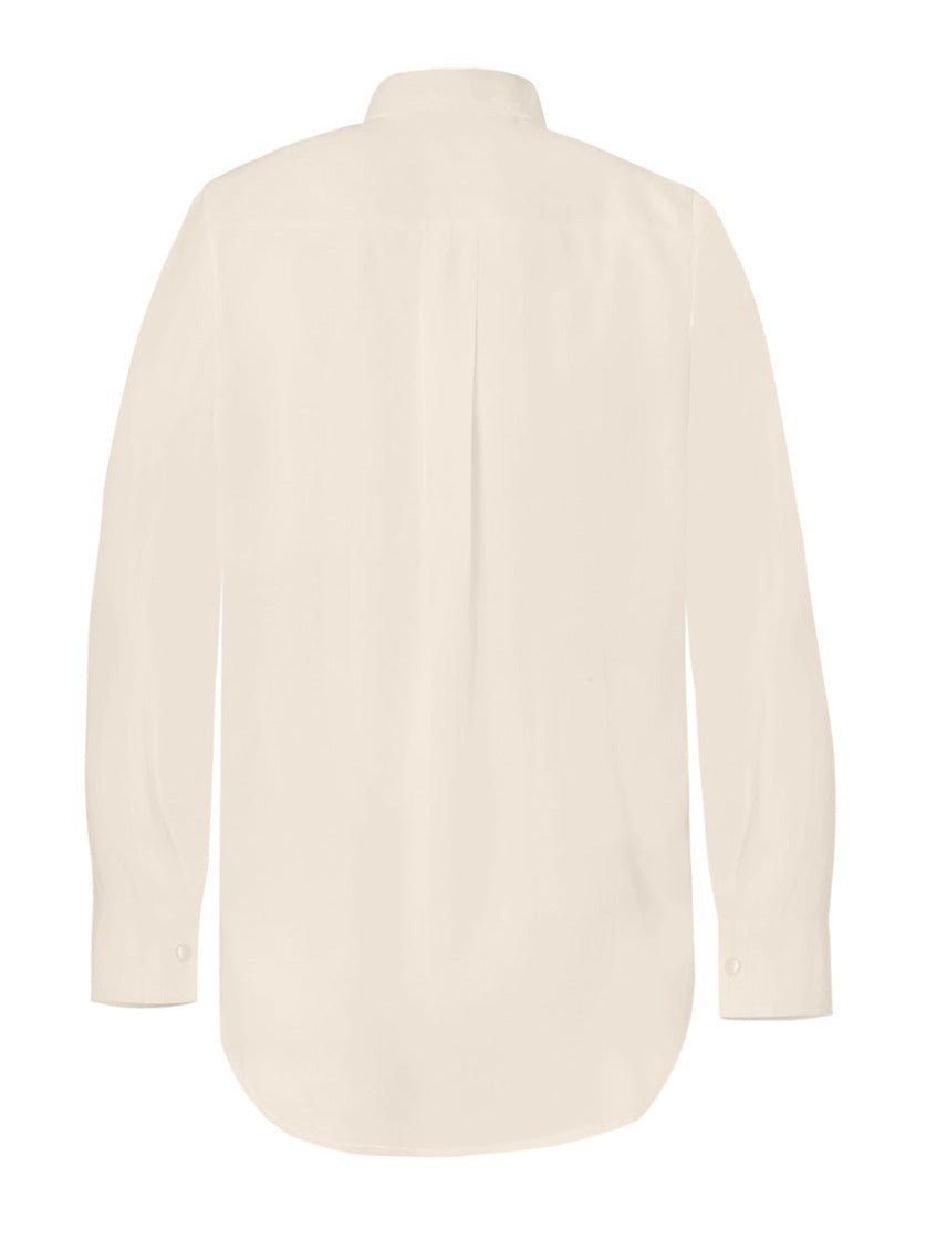 Brizo Twill Button Down Blouse - Almond - AMARIS