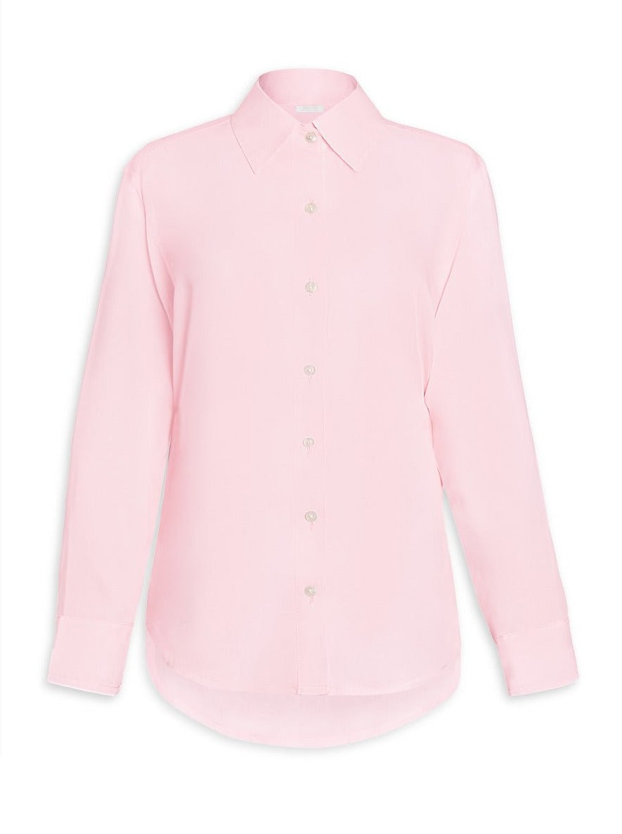 Brizo Twill Button Down Blouse - Soft Pink - AMARIS