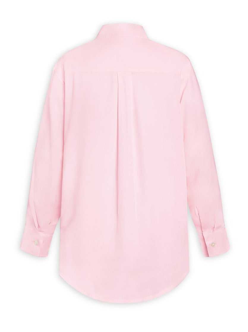 Brizo Twill Button Down Blouse - Soft Pink - AMARIS