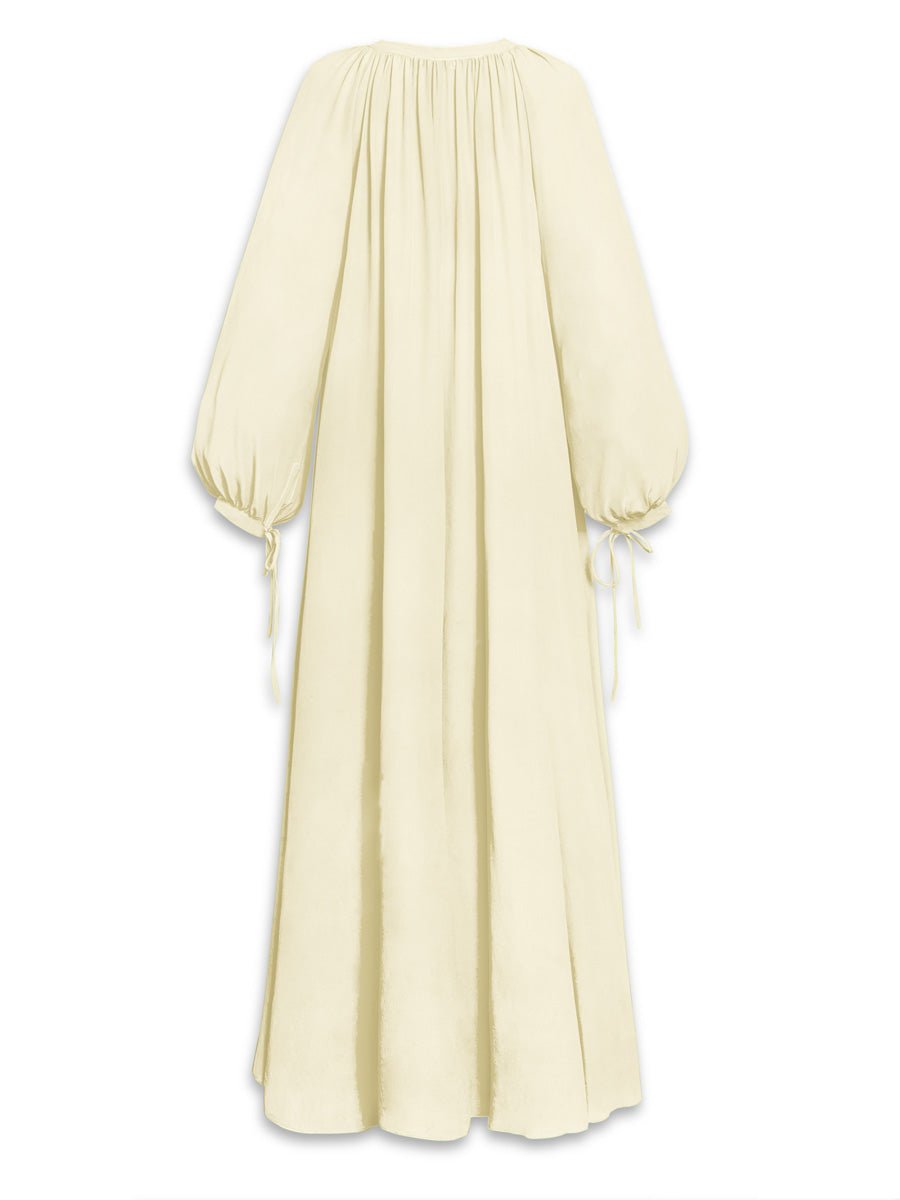 Calista Crepe de Chine Silk Maxi Dress - Vanilla - AMARIS