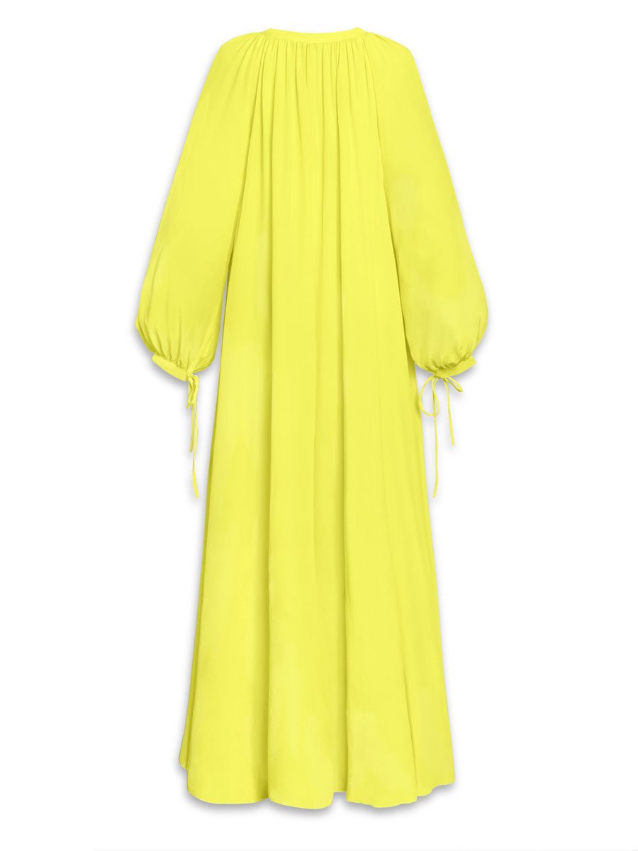 Calista Crepe de Chine Silk Maxi Dress - Zest - AMARIS