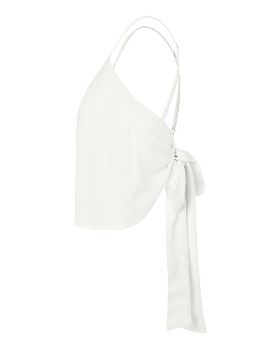 Maia Bamboo Poplin Wrap Camisole Top - Natural - AMARIS