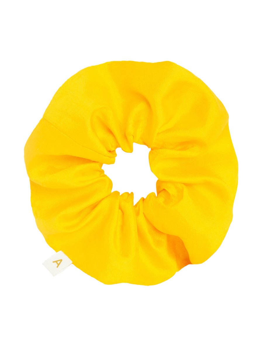 Soleil Solid Silk Scrunchie - Golden - AMARIS