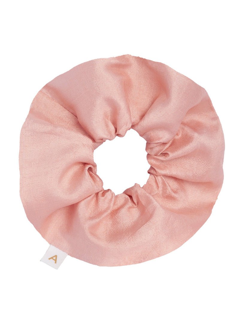 Soleil Solid Silk Scrunchie - Rose - AMARIS