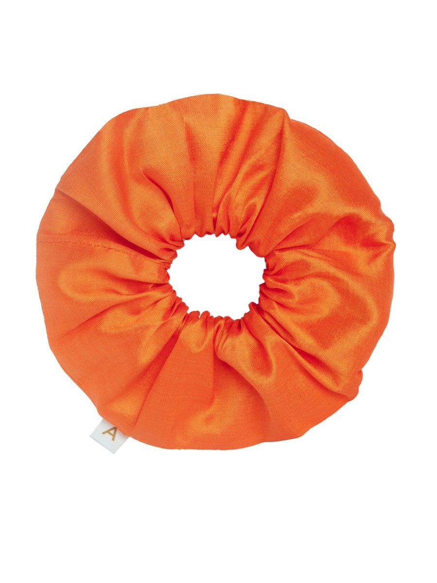 Soleil Solid Silk Scrunchie - Tangerine - AMARIS