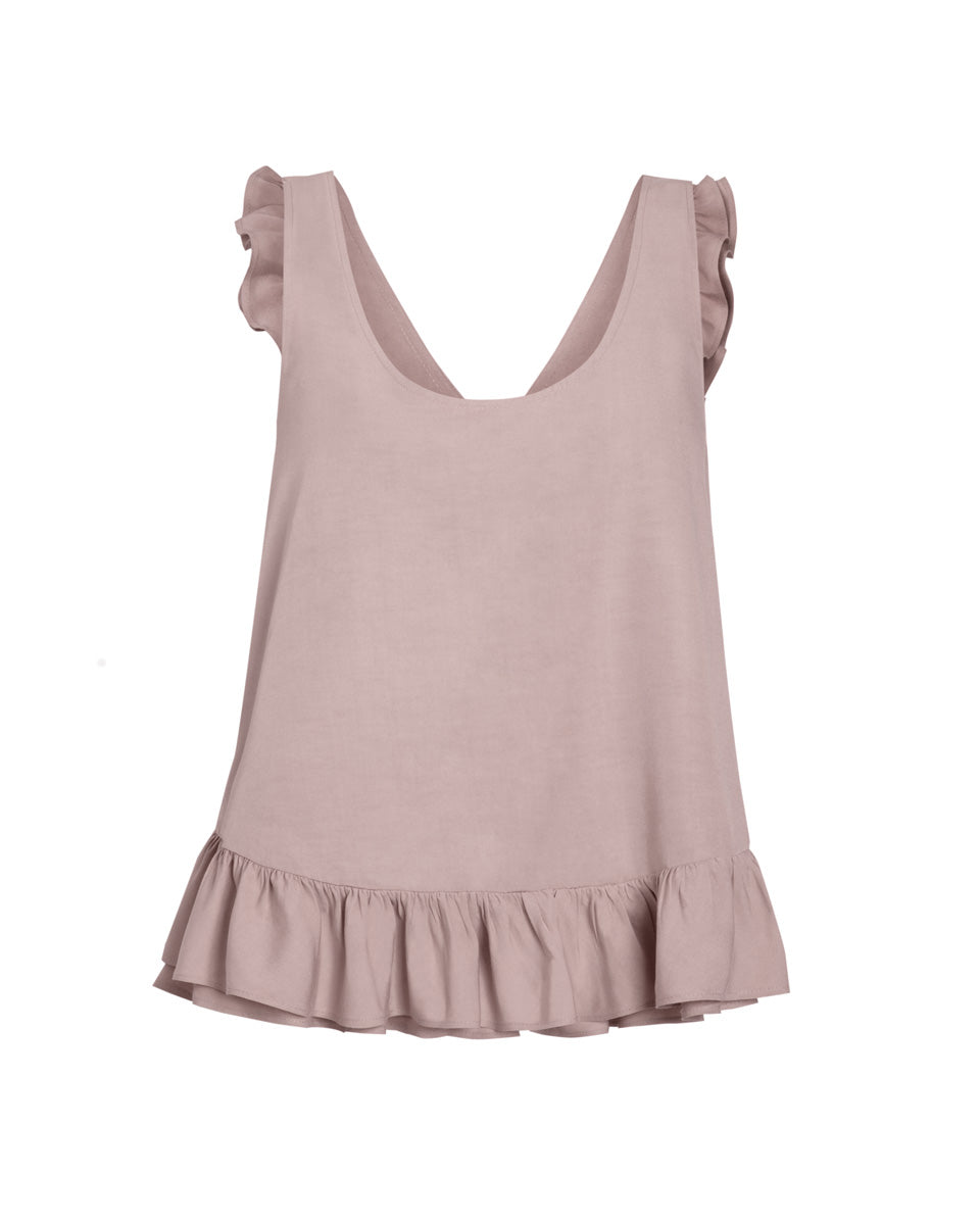 Theia Poplin Ruffle Blouse - Washed Rose - AMARIS