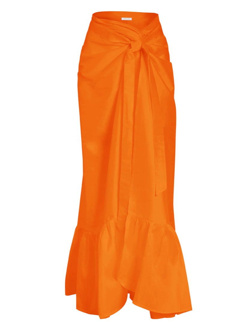 كاليبسو تنورة ملفوفة من قماش التفتا الحريري - يوسفي
