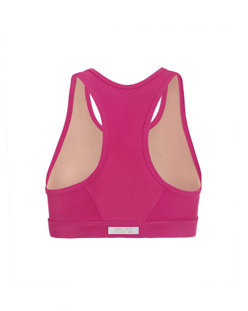 Enyo Recycled High Neck Sports Bra - Raspberry AMARIS