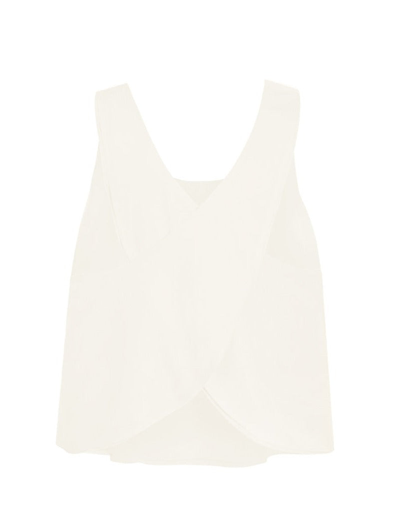 Keres Bamboo Poplin Cross Back Tank - Saffron AMARIS
