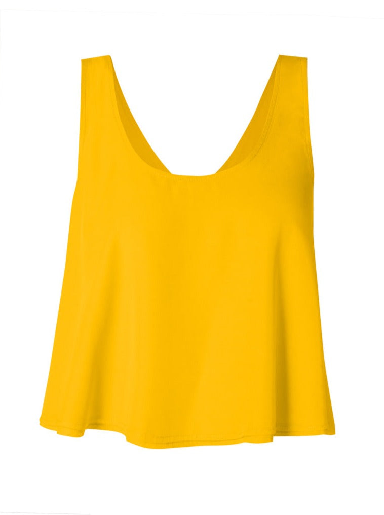 Keres Bamboo Poplin Cross Back Tank - Saffron AMARIS