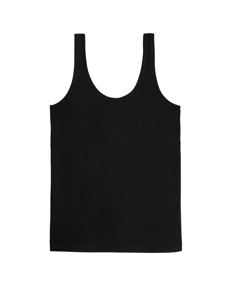 Essential Organic Bamboo Jersey Tank Top - Black