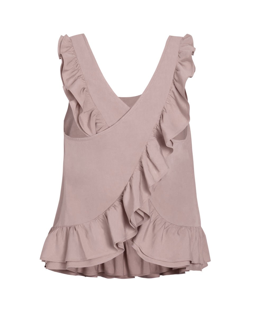 Theia Poplin Ruffle Blouse - Washed Rose - AMARIS